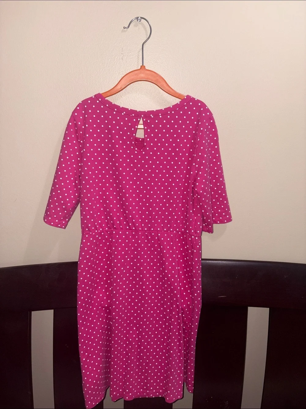 Old Navy Fuchsia Pink Polka Dot Casual Dress